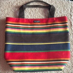 Kate Spade Multicolor Striped Canvas Tote